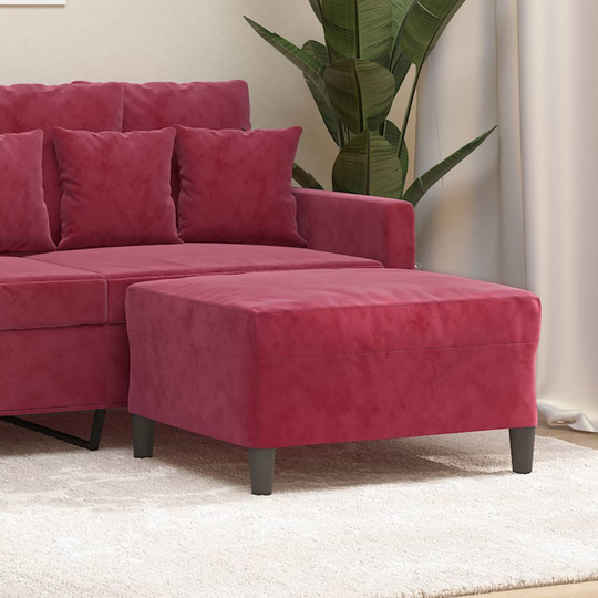 vidaXL Fotpall vinröd 70x55x41 cm sammet