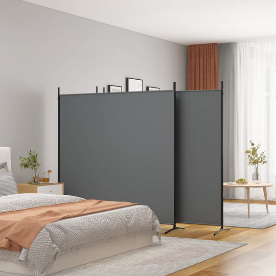 vidaXL Rumsavdelare 4 paneler antracit 698x180 cm tyg