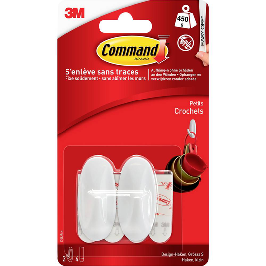 Krok (L x B x H) 54 x 25 x 22 mm Vit 3M Innehåll: 2 st