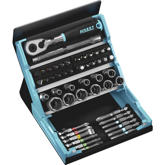 Hazet SmartCase 2200SC-2 Bit-Set 50 delar Inner-sexkantig, Spår, Stjärnspår Phillips, Stjärnspår Pozidriv, Yttre dubbel sexkant, T-Profil