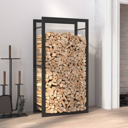 vidaXL Vedställ matt svart 50x28x94 cm stål
