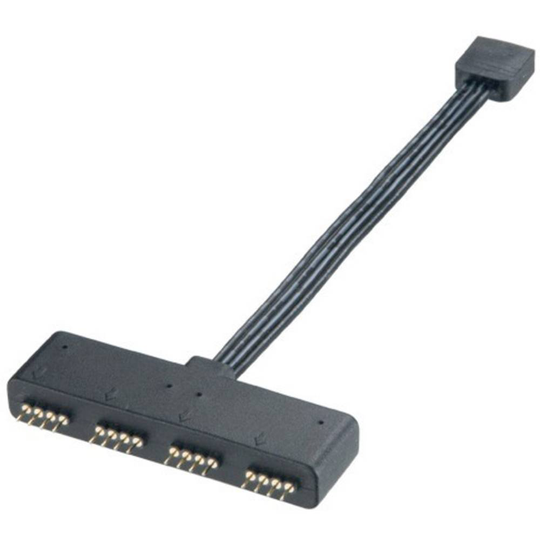 PC Anslutningskabel [1x RGB LED hane - 4x RGB LED hona] 0.10 m Svart Akasa