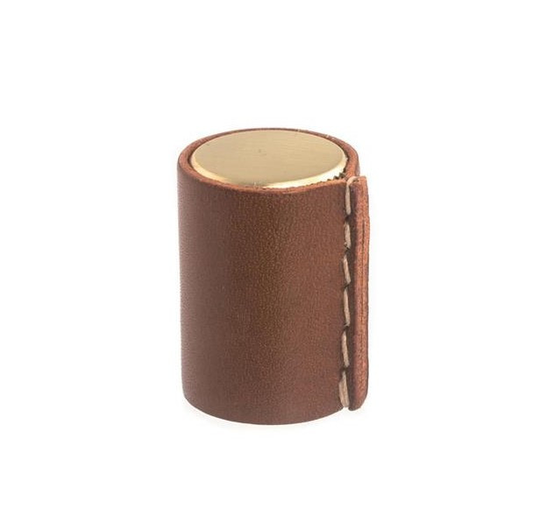 Linfalk Knopp Mattborstad mässing / Cognac läder 0132-17-0231L