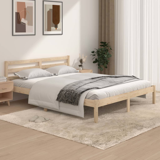 vidaXL Sängram massiv furu 150x200 cm 5FT