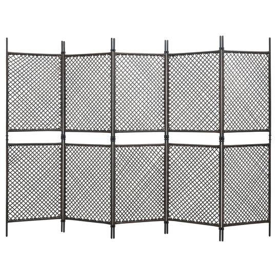 vidaXL Rumsavdelare 5 paneler konstrotting brun 300x200 cm