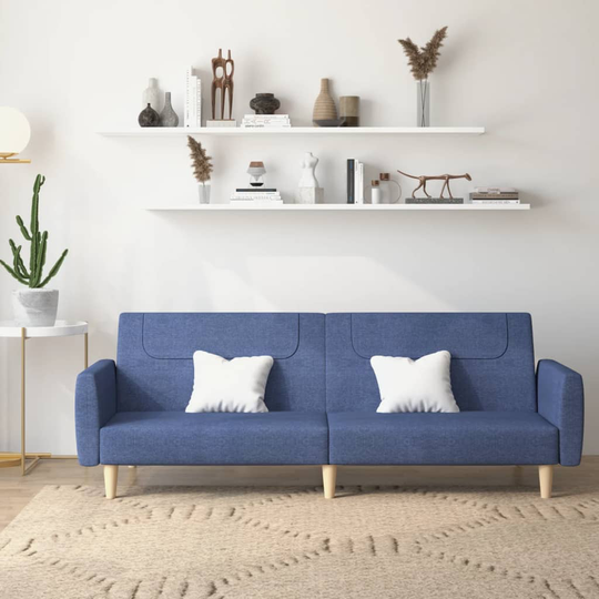 vidaXL Bäddsoffa 2-sits blå tyg