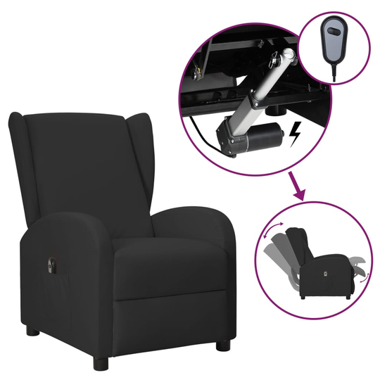 vidaXL Elektronisk reclinerfåtölj svart konstläder
