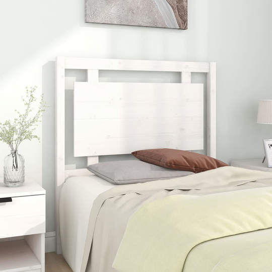 vidaXL Sänggavel vit 95,5x4x100 cm massiv furu