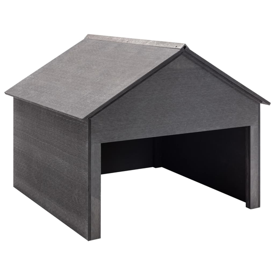 vidaXL Garage för gräsklippare grå 80x80x70 cm WPC