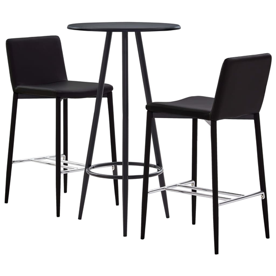vidaXL Bargrupp 3 delar konstläder brun
