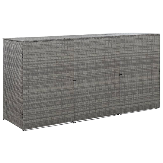 vidaXL Trippelt skjul för soptunnor antracit 229x78x120cm konstrotting