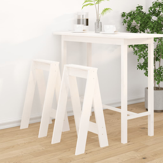 vidaXL Pallar 2 st vit 40x40x75 cm massiv furu