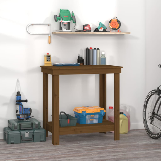 vidaXL Skobänk honungsbrun 80x50x80 cm massiv furu
