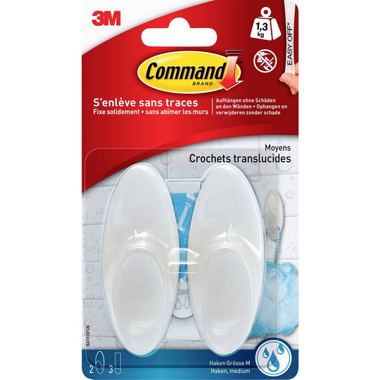Krok (L x B x H) 86 x 35 x 29 mm Vit 3M Innehåll: 2 st