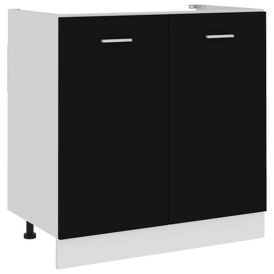 vidaXL Underskåp för diskho svart 80x46x81,5 cm konstruerat trä