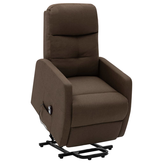vidaXL Reclinerfåtölj med uppresningshjälp brun tyg