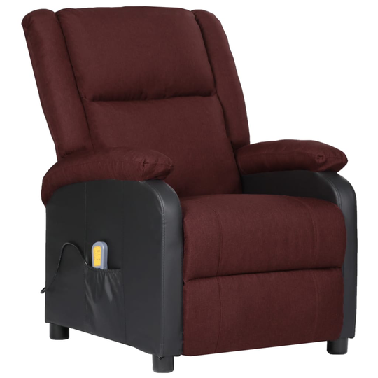 vidaXL Massagefåtölj lila konstläder och tyg
