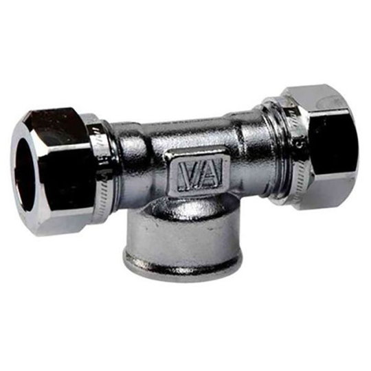 Vatette FG037675320 T-koppling förkromad, inv gänga mitten, 12 mm x G15
