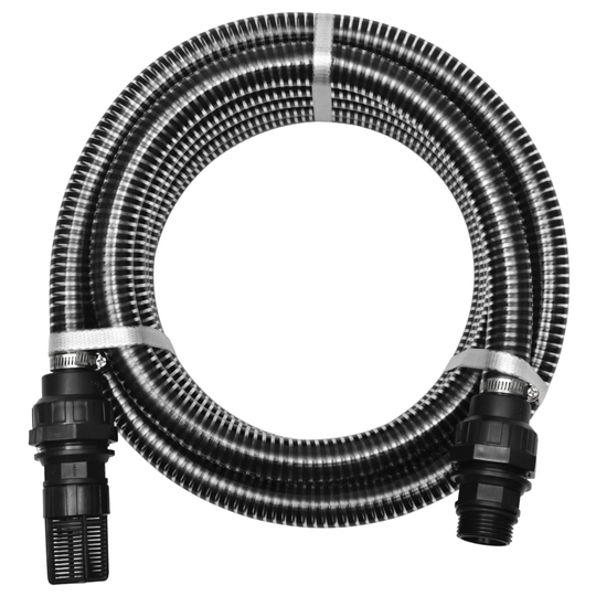 vidaXL Sugslang med koppling 10 m 22 mm svart