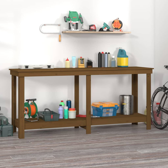 vidaXL Skobänk honungsbrun 180x50x80 cm massiv furu