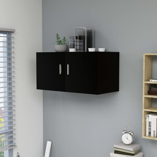 vidaXL Väggmonterat skåp svart 80x39x40 cm konstruerat trä