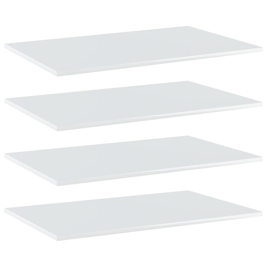 vidaXL Hyllplan 4 st vit högglans 80x50x1,5 cm spånskiva