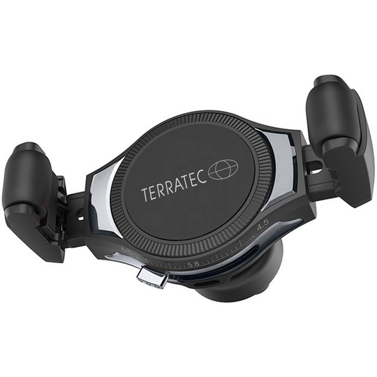 Terratec induktionsladdare 2000 mA ChargeAir Car 285804 Utgångar Qi-Standard Svart, Rostfritt stål