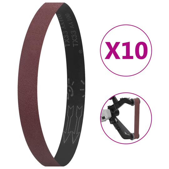 vidaXL Slipband 10 st P180 40x760 mm