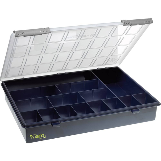 raaco Assorter 4-15 Låda (L x B x H) 338 x 260 x 57 mm Antal fack: 15 fast underavdelning