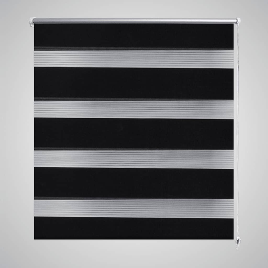 vidaXL Rullgardin randig svart 70 x 120 cm transparent