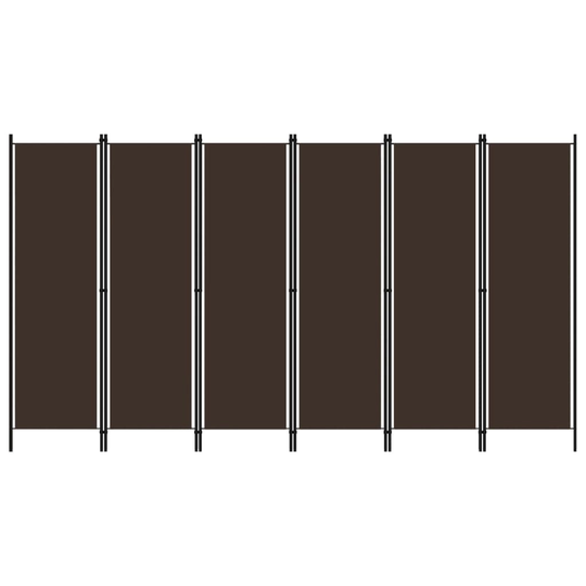 vidaXL Rumsavdelare 6 paneler brun 300x180 cm