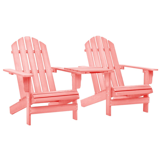 vidaXL Adirondackstol massivt granträ rosa