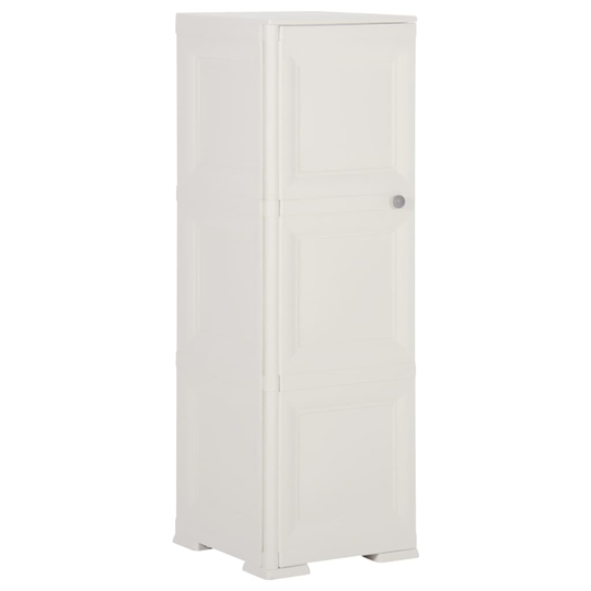 vidaXL Plastskåp 40x43x125 cm träimitation vit