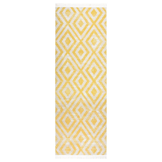 vidaXL Utomhusmatta plattvävd 80x250 cm gul och beige