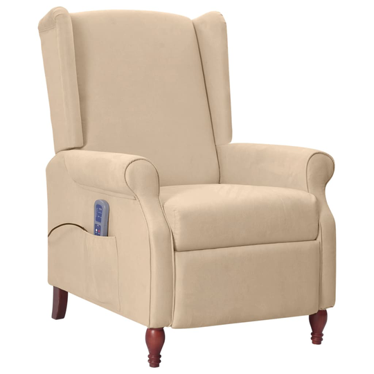 vidaXL Massagefåtölj taupe mikrofiber