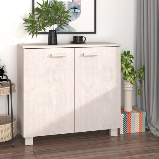 vidaXL Skänk vit 85x35x80 cm massiv furu