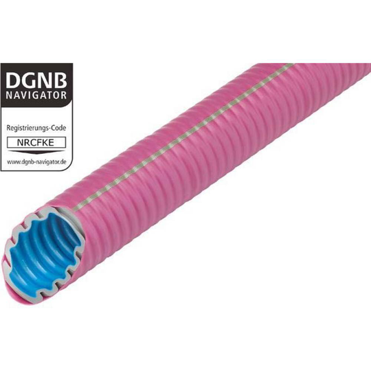 Fränkische Rohrwerke 25612020 FFKuS-EMF105co2ntr20 Korrugerat rör (value.1363853) Magenta 13 mm 50 m