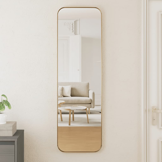 vidaXL Väggmonterad spegel guld 30x100 cm rektangulär