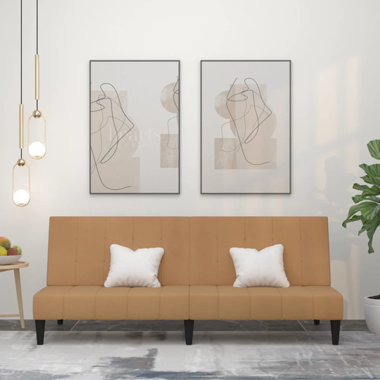 vidaXL Bäddsoffa 2-sits taupe mikrofibertyg