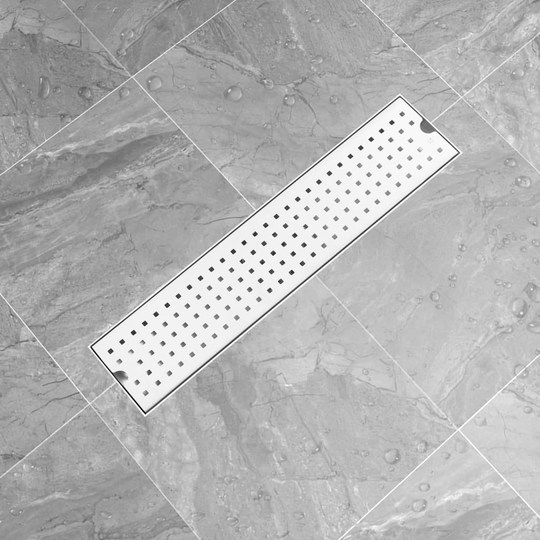 vidaXL Golvbrunn prickar 53x14 cm rostfritt stål