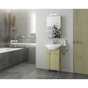 Möbelpaket Ritmo 45 - Natural Oak med spegelskåp