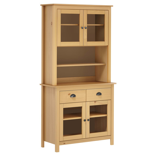 vidaXL Högskåp Hill Range honungsbrun 90x40x180 cm massiv furu