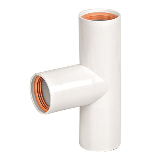 Faluplast 2316119 T-rör 3 muffar, med gummitätning 32 mm
