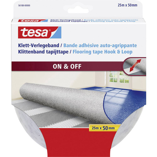 Kardborreband för fastlimning (L x B) 25 m x 50 mm Vit tesa Tesa 1 st