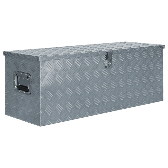 vidaXL Förvaringslåda aluminium 110,5x38,5x40 cm silver
