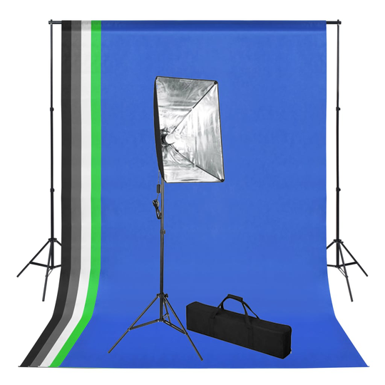 vidaXL Studioset med bakgrund och softbox