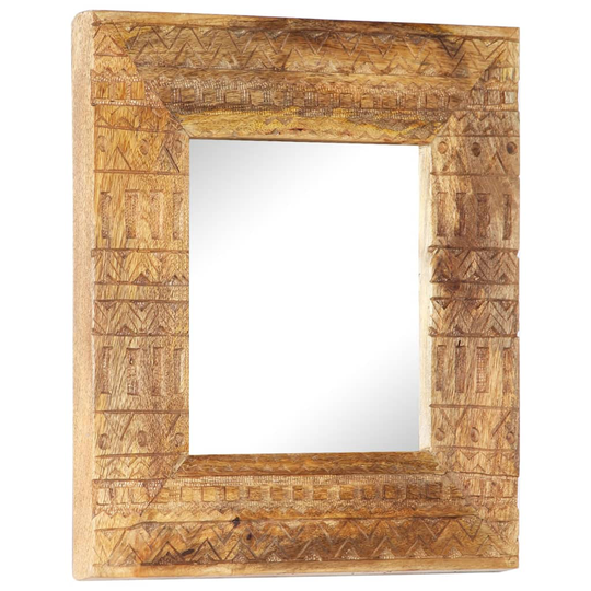 vidaXL Handsnidad spegel 50x50x11 cm massivt mangoträ