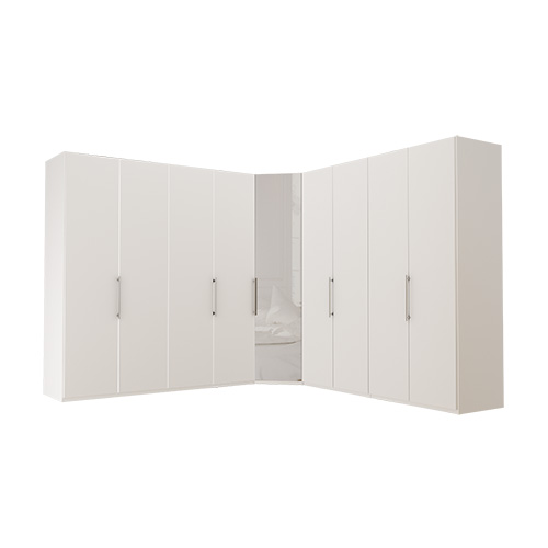 Garderob Atlanta - Vit 200 + hörn + 200, 216 cm, Vit