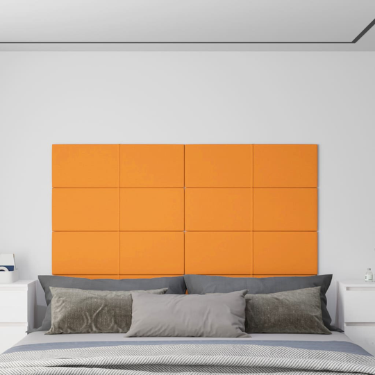 vidaXL Väggpaneler 12 st gul 90x30 cm tyg 3,24 m²