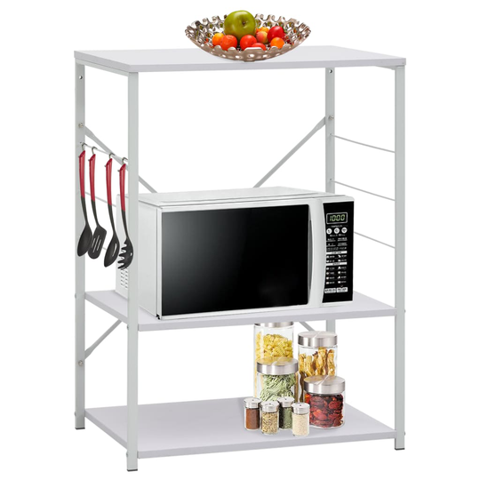 vidaXL Hylla för mikrovågsugn vit 60x39,6x79,5 cm spånskiva
